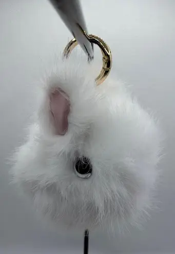 Fluffy White Bunny Keychain Cute Faux Fur Pom Pom Bag Charm