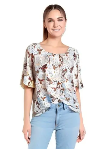 Nine Britton  Floral Blouse With Split Back XL