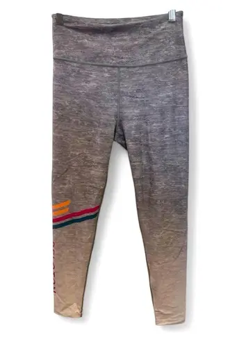 Peloton grey sparkle and striped leggings leggings 7/8 length size medium