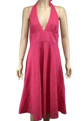 J.Crew  Womens Halter Neck Pink Sleeveless Dress Size 12 Y2K 2006