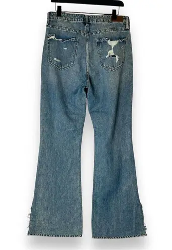 Hidden Jeans Women Wide Leg Boot Cut Blue Jeans 29 Flare Distressed Rock Concert