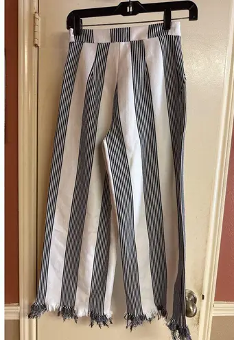 English Factory Striped High-Waisted Wide-Leg Cropped Pants By In XS