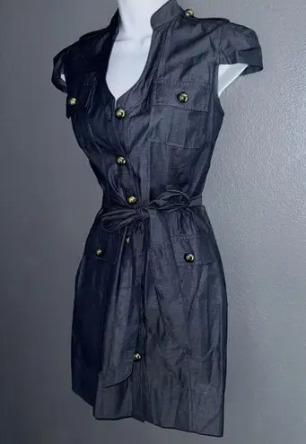 EXPRESS Navy Blue Button Down Mini Denim Style Dress Womens XS - Small 0