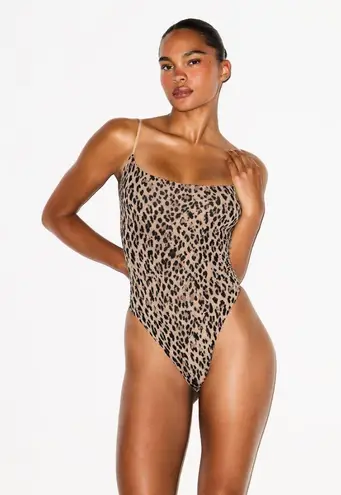 SKIMS Fits Everybody Cami Bodysuit in Sienna Jaguar Print, Size XXS