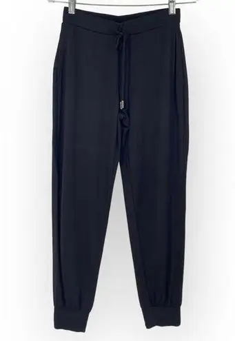 Susan Graver LIFESTYLE Spa Knit Pull On Jogger Pants Black Size XXS Petite