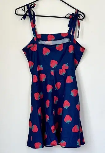 SheIn Strawberry Print Knot Cami Dress - Size: Medium