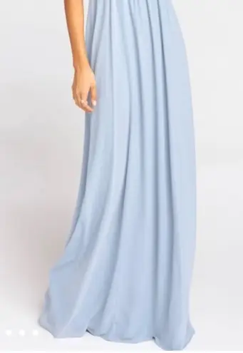 Show Me Your Mumu  June Ruffle-Strap Maxi Dress – Steel Blue, Size S NWT