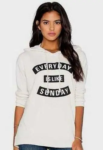 Sundry By Anthropologie Oversized Hoodie Ivory Pullover Sweatshirt sz 0