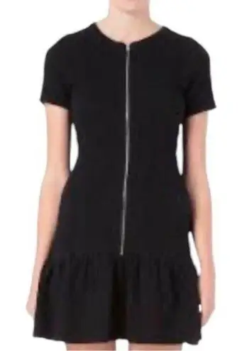 The Kooples Zip Front Jacquard Knit Sleeveless Mini Dress