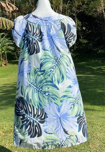 Vintage Y Not Hawaii Women’s Hibiscus Monstera Floral Mu’umu’us Dress Size XL