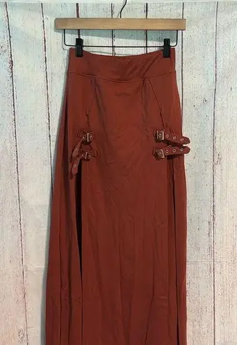 Halara NWT High Waisted Decorative Buckle Split 2-in-1 Maxi Casual Skirt