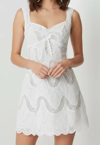 Elliatt Eliza Lace Lattice Mini Dress, Ivory, Medium