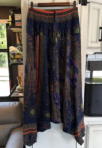 Elegant Multicolor Skirt Blue