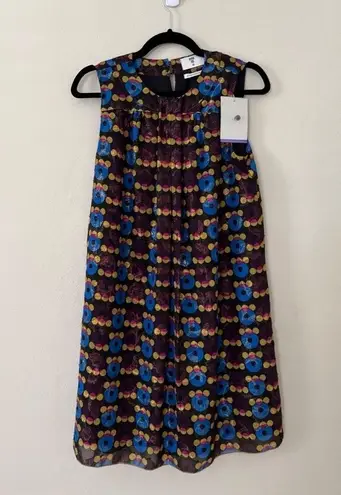 Anna Sui NWT X Target Multicolor Crew Neck Metallic Shift Mini Dress Small
