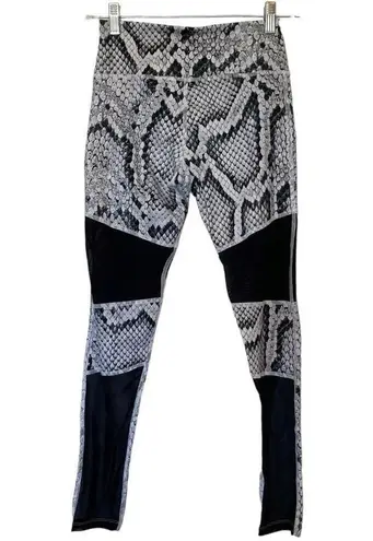 Varley Snakeskin Sycamore Mesh Panel Compression Leggings Ash Python Athletic XS