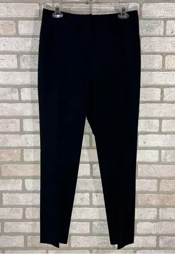 Lafayette 148  New York Menswear Black Stretch Wool Straight Leg Pants Size 6