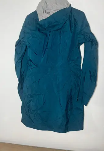 Patagonia Coat Teal Hooded Rain L Casual Outdoor *flawed