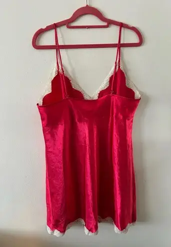 secret treasures Women’s Red Pink Lace Embroidered Nightgown Slip Dress size XL