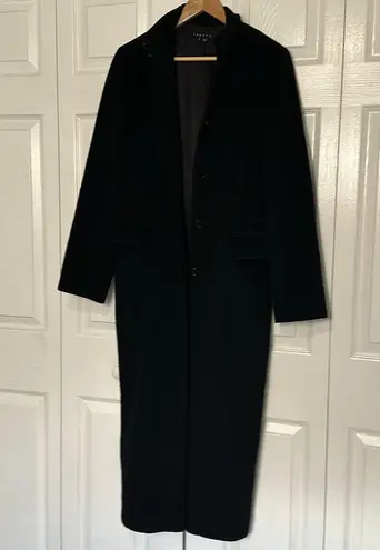 Theory  Long Wool Cashmere Angora Single Breasted Coat