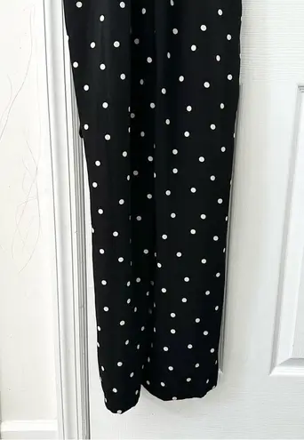 Ann Taylor  Black White Polka Dot Racerback Tie Waist Pants Jumpsuit 6