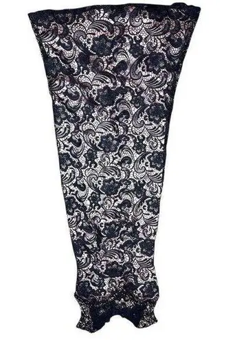 Mona Lisa Women's Black Lace Long Evening Gown Size 10 Formal Dress Rhinestones