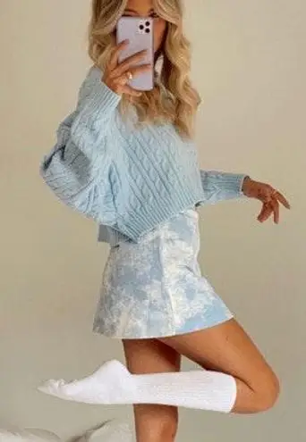 Boutique Blue Tie Dye Skirt