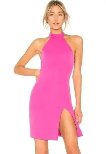 NBD  Sugar Pine Halter Bodycon Mini Dress Hot Pink XS