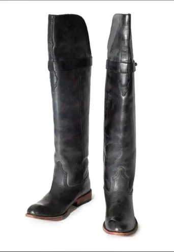 Lucchese Spirit by Black Leather Tall Riding Boots Size 5.5M