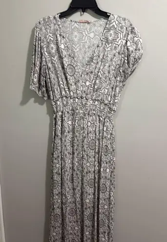 Ces Femme Black White Cinched Maxi Dress Gray Size M