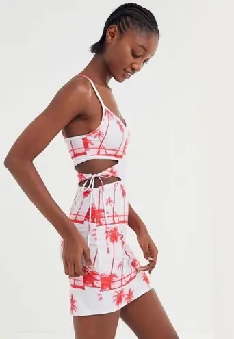 Urban Outfitters Red Palm Tree Mini Dress