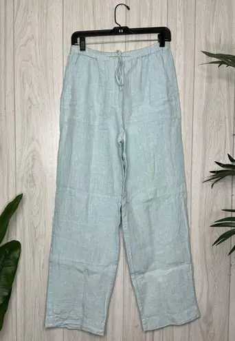 Liz Claiborne  Sport 100% Linen Wide Leg Tie Waist Pants size 6