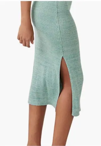 Free People Golden Hour Midi Skirt Aqua Malachite Large NWT Green