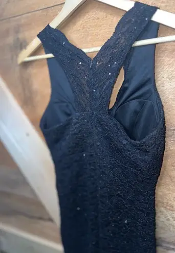 Jump Black Glitter Sparkly Lace V Neck Racerback Sheath Dress size 7/8 Formal - Image 10