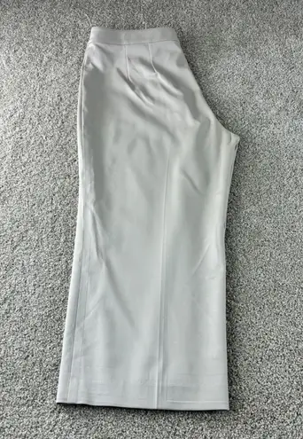 St. John Collection Women's Size 14 Beige Wide Leg Cropped Career Pants Designer