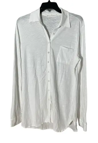 Peruvian Connection Shirt Women's Large White Pima Cotton Long Sleeve #O14-3