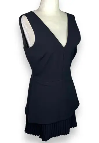 Front Row Shop Structured Crepe A-line Dress with Pleated Hem