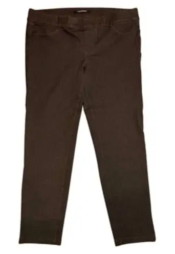 Liverpool Jeans Company Liverpool Pull On Dark Chocolate Plaid Legging Ankle Pants Women's 14