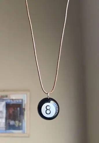 Handmade big 8 ball y2k grunge funky unisex simple brown necklace🎲8️⃣🖤