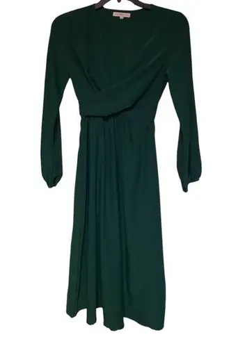 Miss Sparkling Long Sleeves Green Dress Size Small