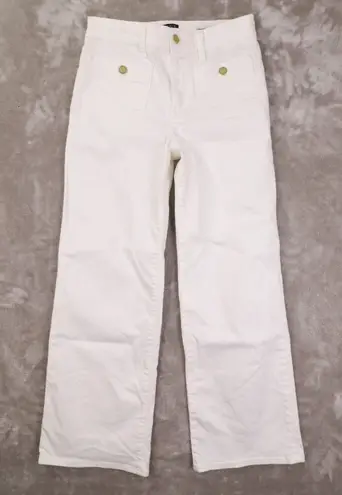 J. Crew White Full Length Slim Wide Leg Denim Jeans Women's 28 CG417