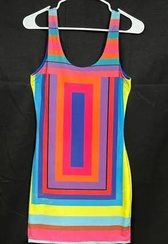 Joyce Leslie SKU 7745 Colorful Striped Sleeveless Bodycon Dress Size S