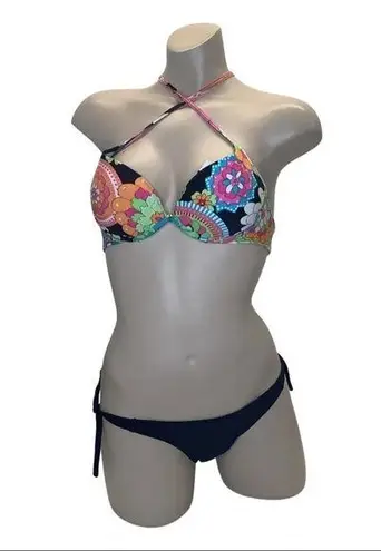 Recco Size M brazilian floral print bikini set. New With Tags Pink Size M