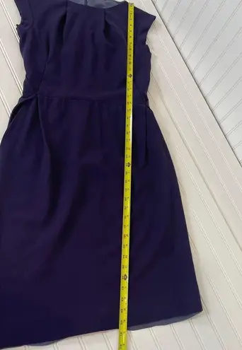 Bottega Veneta Women’s Eggplant Wool Pleated Sheath Knee Length Dress Size 46