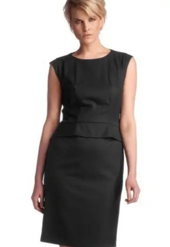 Hugo Boss Dapeplina Black Peplum Sheath Dr…