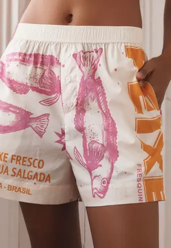 Farm Rio Sea World Printed Cotton Boxer Shorts, Size M