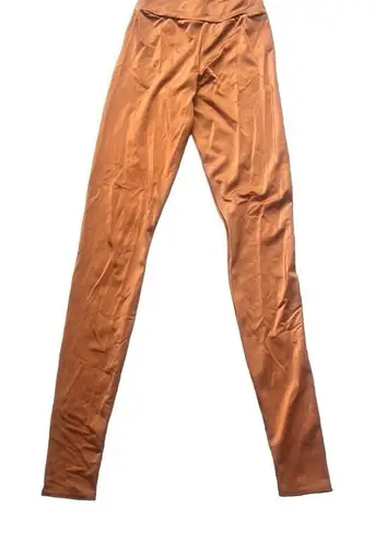 Kelle Brown Bronze Metallic Shimmer Full Length Dance Leggings Medium Ballet