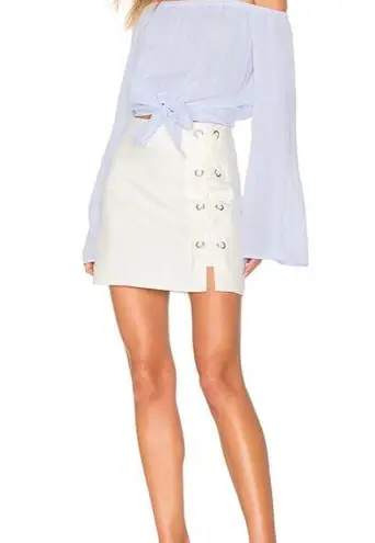 by the way. Tori Lace Up Skirt in Ivory