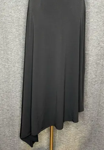 We Wore What Cutout Asymmetrical Black Stretch Flower Midi Dress Womens Size M