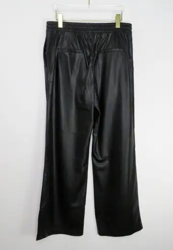 ZARA  Blogger Favorite Black Faux Leather Straight Leg Pants Large