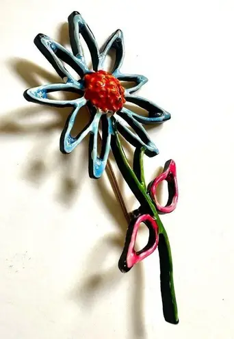 Capri colorful flower brooch